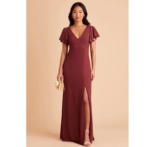 Birdy Grey Size M Hannah Flutter Sleeve Bridesmaid with Slit in Rosewood Dress